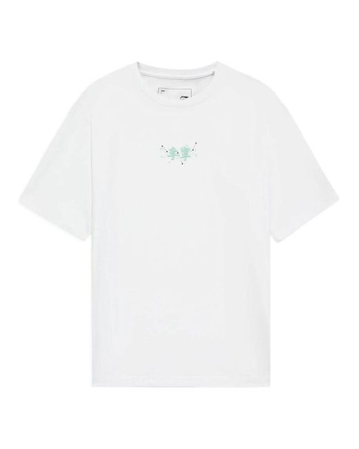 Li-ning White Small Logo T-shirt for men