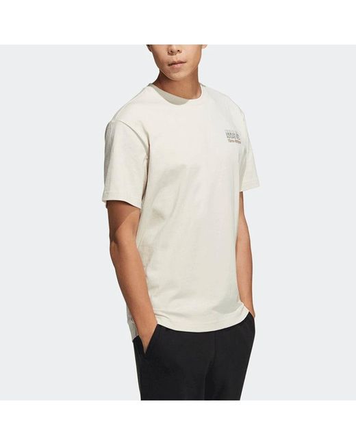 Adidas White Neo Se Arc Gr Tee Game Pattern Printing Round Neck Short Sleeve Bauxite T-Shirt for men