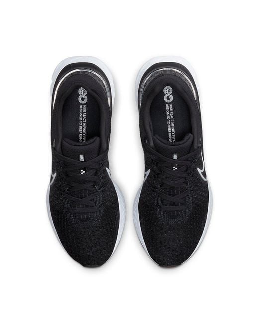 Nike Black React Infinity Run Flyknit 3 for men