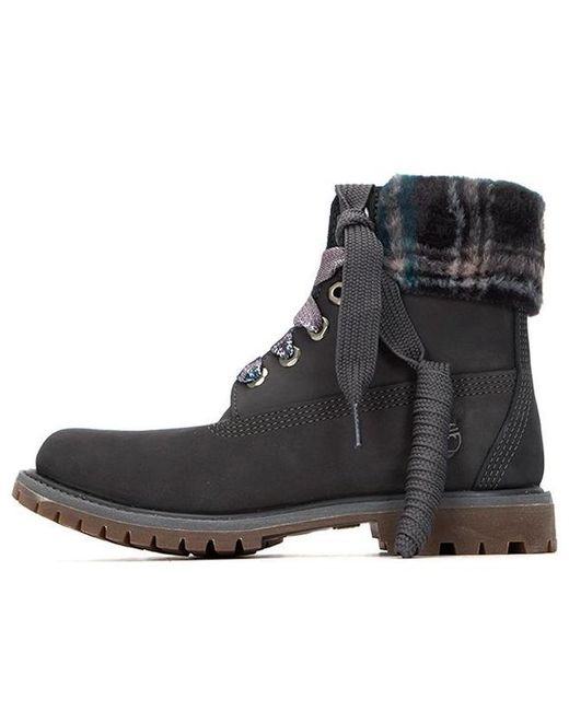 Timberland Black (Wmns) Lindon Woods 6 Inch Waterproof Boot 'Dark Nubuck And Printed Collar'