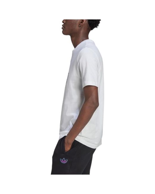 Adidas White Originals Outline Logo T Logo Tee for men