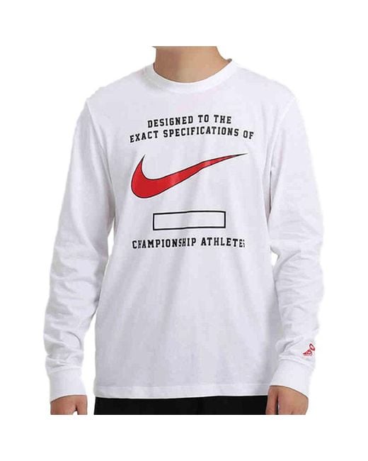 Nike White Sportswear Causual Sports Long Sleeve for men