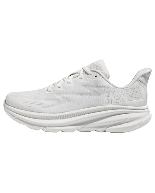 Hoka One One White Clifton 9 for men