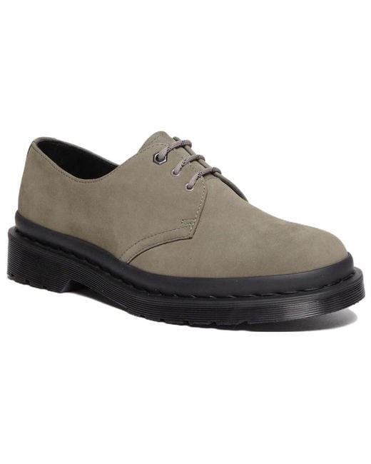 Dr. Martens Brown 1461 Waterproof Nubuck 3-Eye 'Nickel'