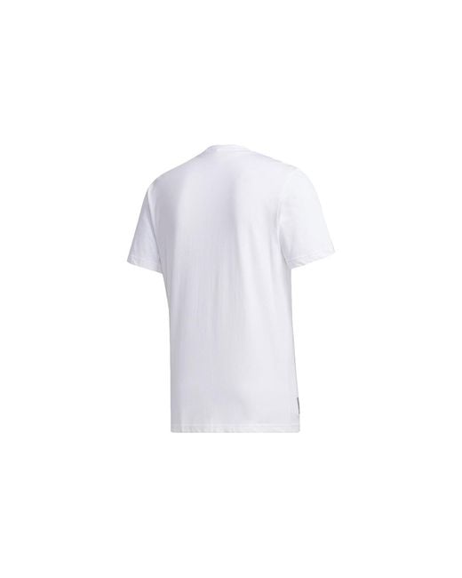 Adidas White Wj Gfx Tee Series Printing Pattern Round Neck Sports Short Sleeve for men