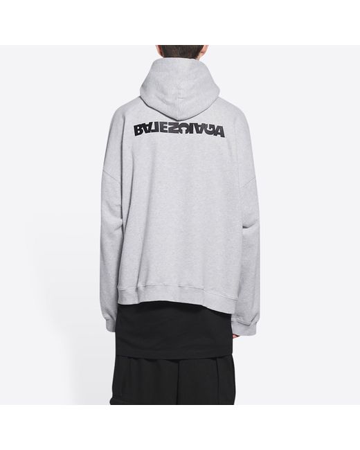 Balenciaga Gray Turn Hoodie Wide Fit 'Heather' for men