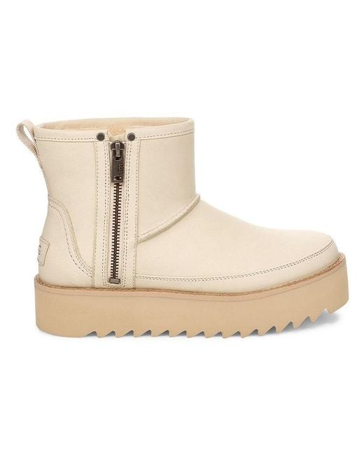 Ugg Natural (Wmns) F19 Classic Rebel Biker Mini Fleece Lined