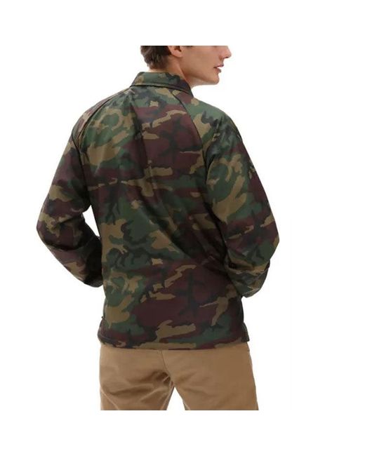 Vans Black Logo Printing Lapel Windproof Jacket Camouflage for men