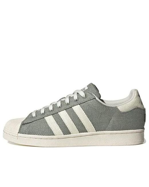 Adidas Gray Originals Superstar Shoes Cream' for men