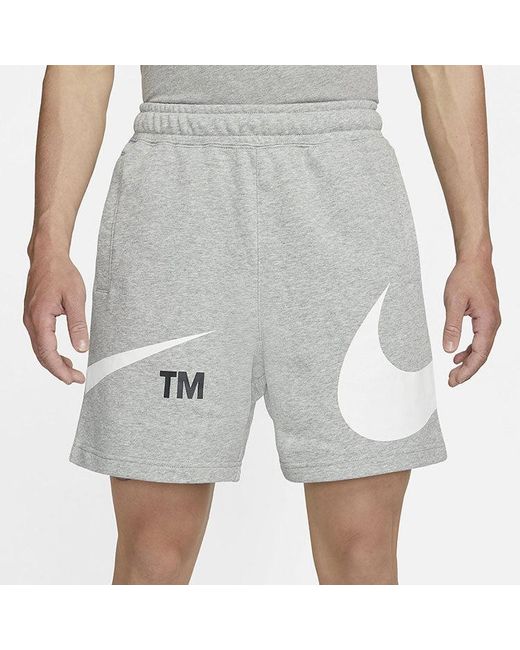 Nike Gray As Sportswear Swoosh Ft Short Dk Heather for men