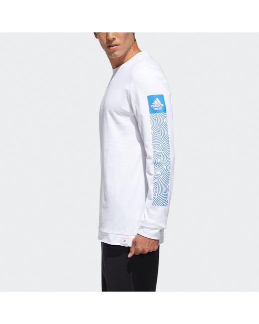 Adidas White X Takahashi Riko Crossover Ls Tee M Hiroko Geometry Printing Loose Sports Long Sleeves for men