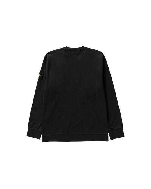 Stone Island Black Logo Patch Long-Sleeve T-Shirt for men