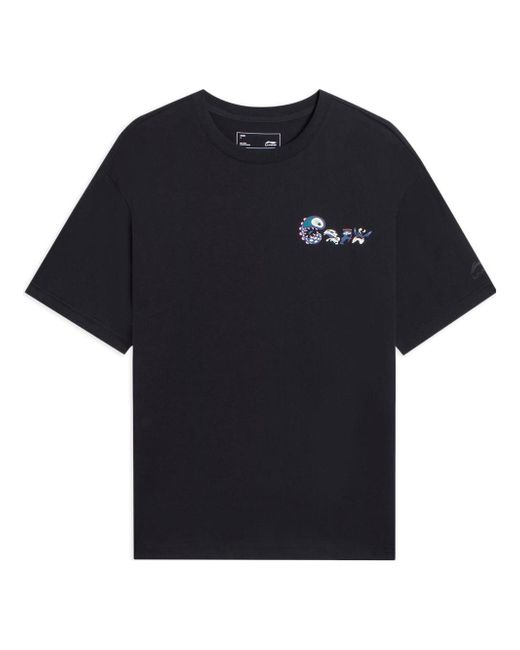 Li-ning Black Counterflow Graphic T-shirt for men