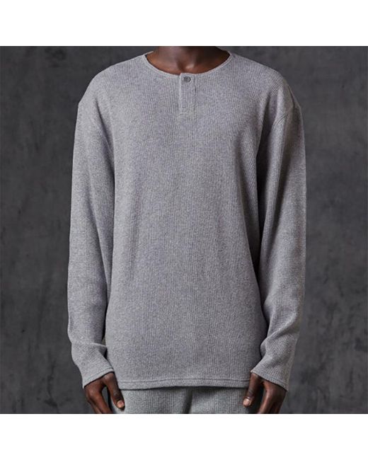 Fear Of God Gray Fw20 Long Sleeve Henley Tee for men