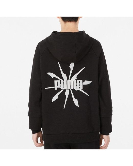 PUMA Black Logo Pattern Printing Loose Couple Style for men