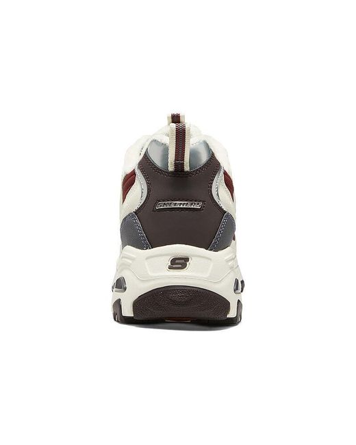 Skechers White (Wmns) D'Lites Zip Along Shoes Burgundy'