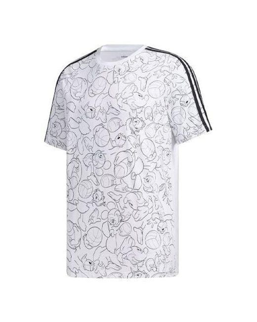 Adidas White M Dsny Aop T Training Sports for men