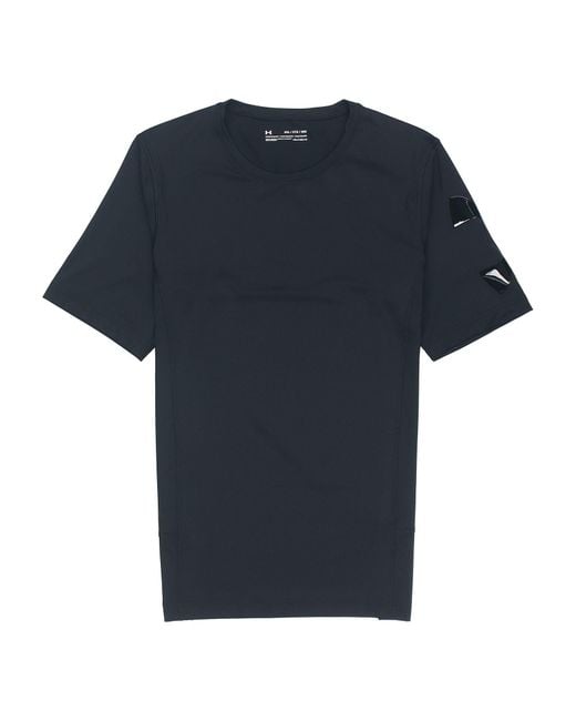 Under Armour Blue Casual Breathable Round Neck Tight Sports Short Sleeve for men