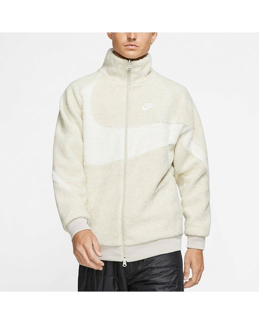 Nike Natural Big Swoosh Reversible Boa Jacket (Asia Sizing) 'Cream' for men