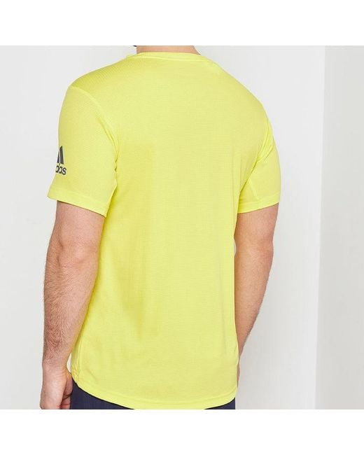 Adidas Yellow Training Sports Round Neck Short Sleeve for men