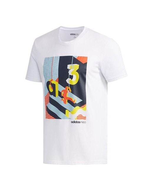 Adidas White Neo Cs Ris T-Shirt Shoyel' for men