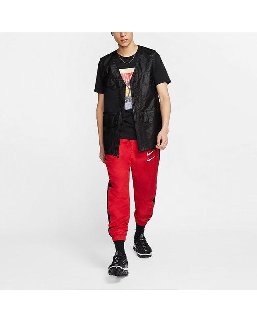 Nike Black Sportswear Printing Pattern Round Neck Short Sleeve for men