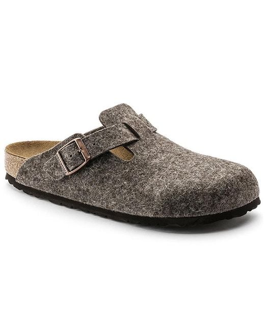Birkenstock Brown Boston Regular 'Wool Felt Cacao' for men