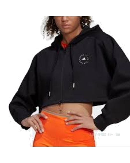 Adidas Black (Wmns) By Stella Mccartney Cropped Hoodie