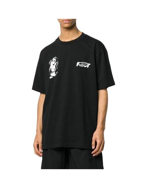 Off-White c/o Virgil Abloh Blue Fw20 Kiss 21 Short Sleeve Logo for men