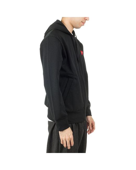 COMME DES GARÇONS PLAY Black Heart Hooded Sweatshirt for men