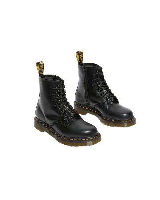Dr. Martens Black 1460 Extreme Laces Polished Smooth Leather Boots