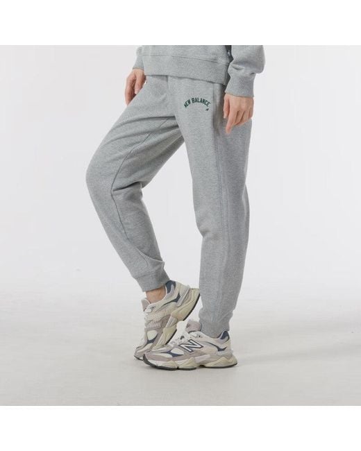New Balance Gray (Wmns) Wordmark Logo Jogging Pants