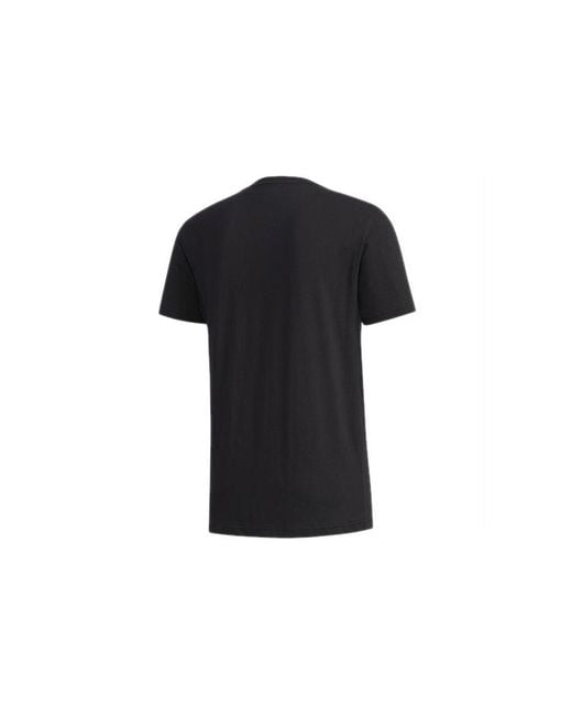 Adidas Black Neo Sports Round Neck Logo Printing Short Sleeve for men
