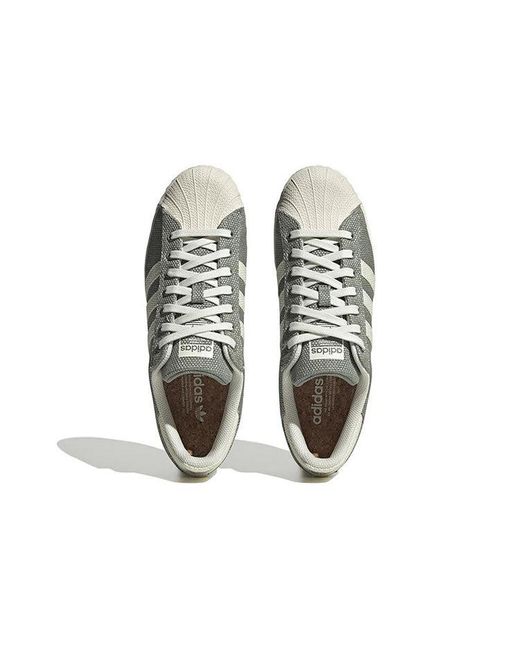 Adidas Gray Originals Superstar Shoes Cream' for men