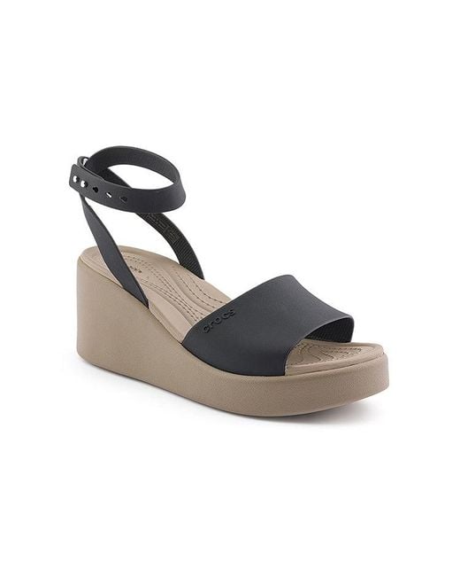 CROCSTM Blue (Wmns) Brooklyn Ankle Strap Wedge Sandals