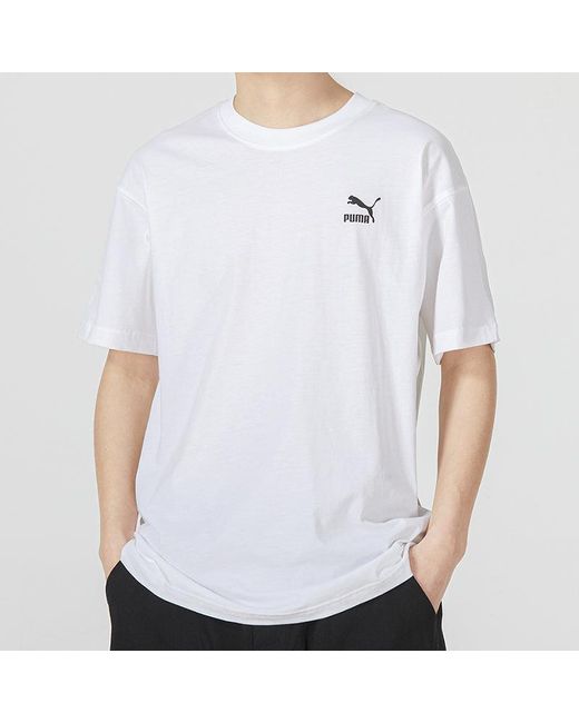 PUMA White Slogan Sportswear Tee for men