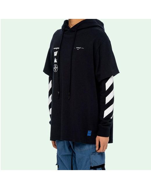 Off-White c/o Virgil Abloh Black C/O Virgil Abloh Diag Mariana Hooded Tee for men