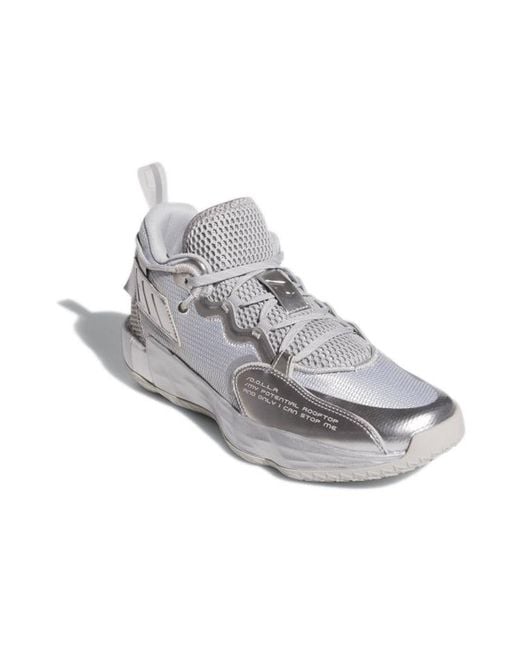 Adidas White Dame 7 Extply Metallic' for men