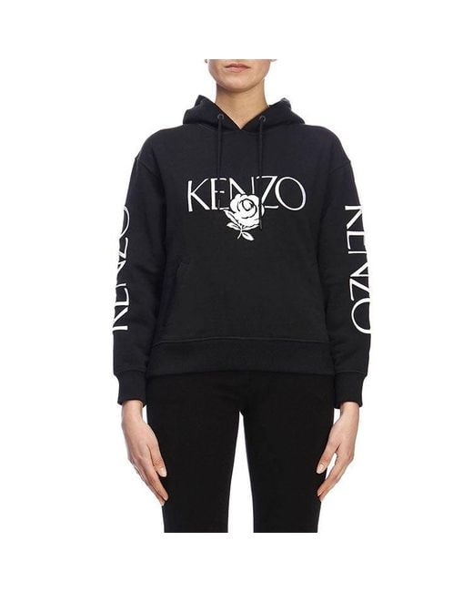 KENZO Blue (Wmns) Rose Alphabet Logo Hoodie