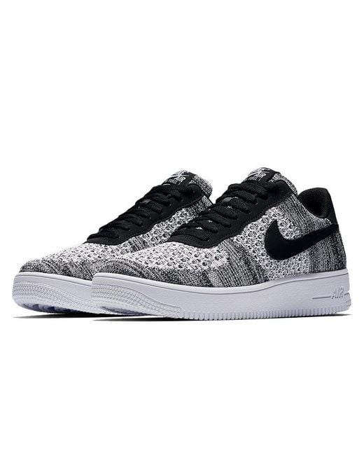 Nike Black Air Force 1 Flyknit Low 2.0 'Oreo' for men