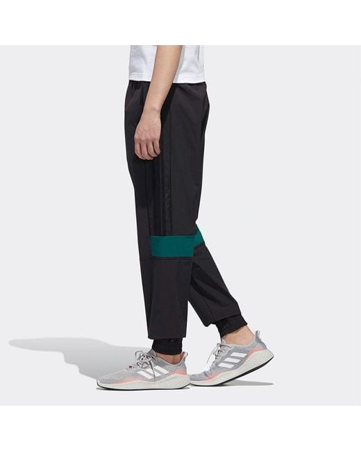 Adidas Black Neo Ss Tcns Tp 2 Colorblock Bundle Feet Casual Loose Sports Long Pants for men