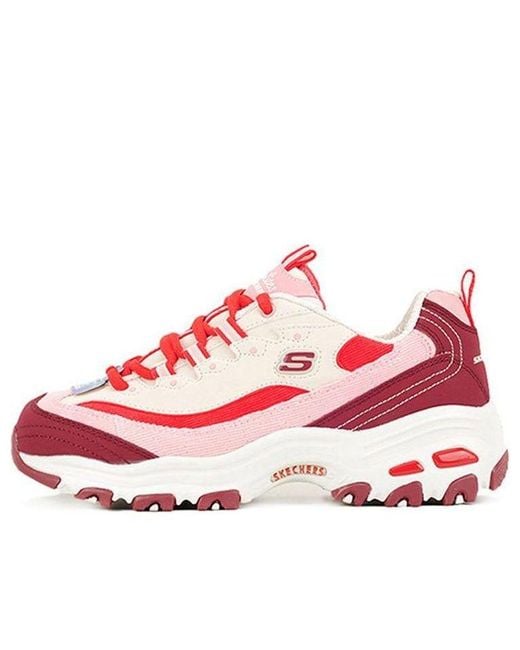 Skechers Red (Wmns) D Lites 1.0 Splicing Dad Shoes