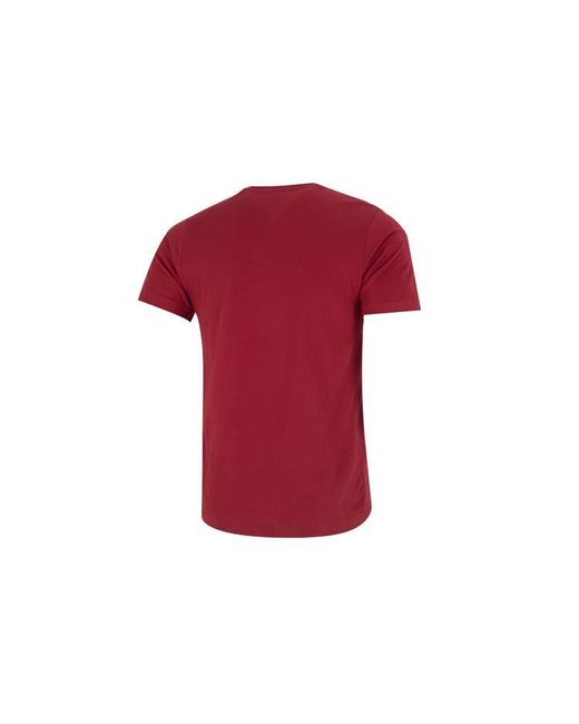 Adidas Red Oe Tee Alphabet Pattern Round Neck Short Sleeve Wine T-Shirt for men