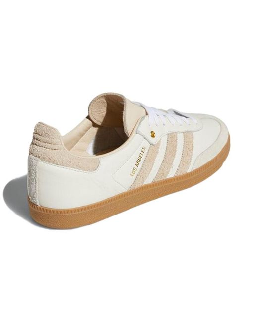 Adidas White Samba Lafc Shoes 'Off Linen Gum' for men