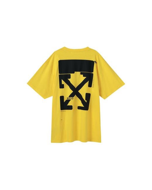 Off-White c/o Virgil Abloh Yellow Ss21 Tech Marker Logo Round Neck Short Sleeve Ordinary Version for men
