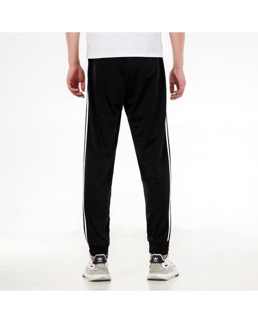 Adidas Black 3S Jog Tp Tri Stripe Splicing Bundle Feet Sports Pants/Trousers/Joggers Autumn for men