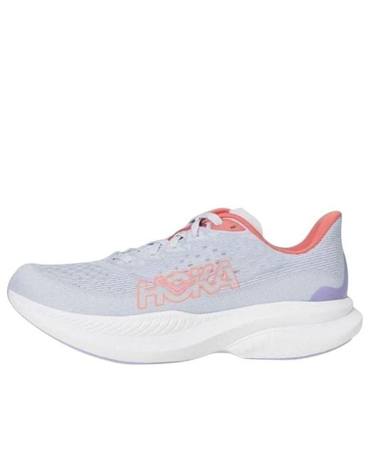 Hoka One One White (Wmns) Mach 6 Wide 'Pale Dusk Gull'