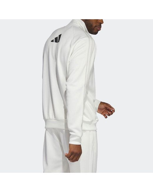 Adidas White Basketball Select Jacket for men