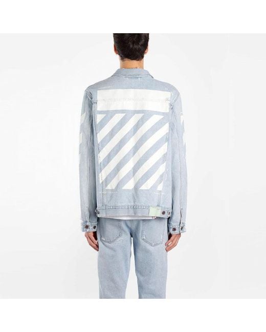 Off-White c/o Virgil Abloh Blue Classic Printing Jacket Denim Ordinary Version for men