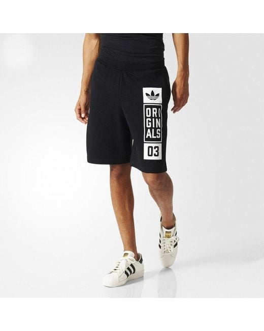 Adidas Black Originals Logo Printing Casual Sports Running Shorts for men